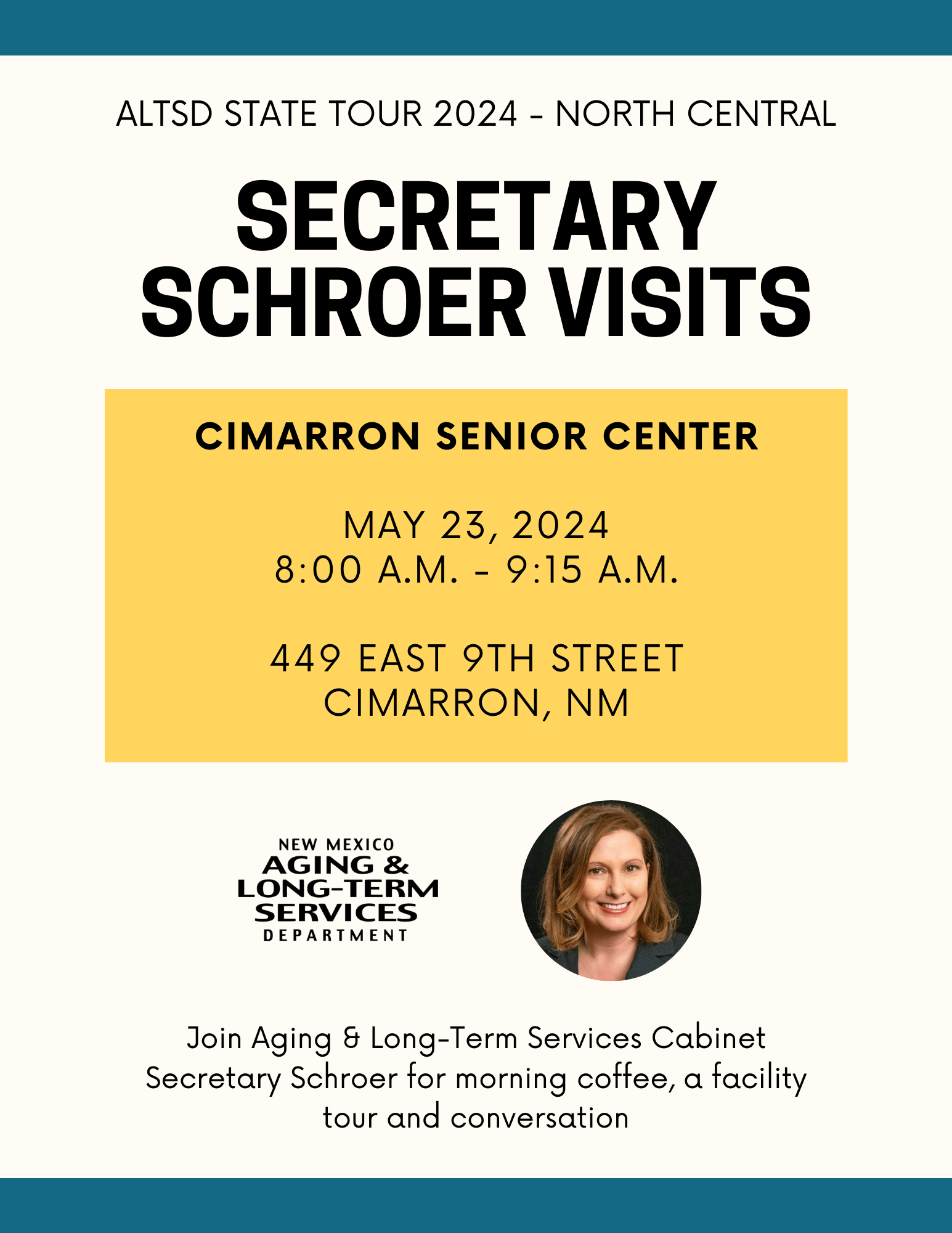 Secretary Schroer North Central Senior Center Tour Cimarron