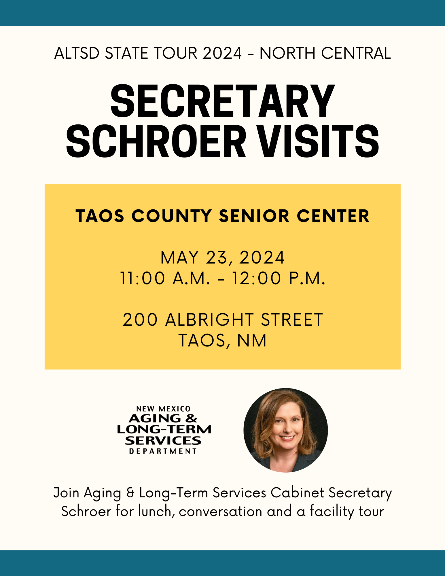 Secretary Schroer North Central Senior Center Tour Taos